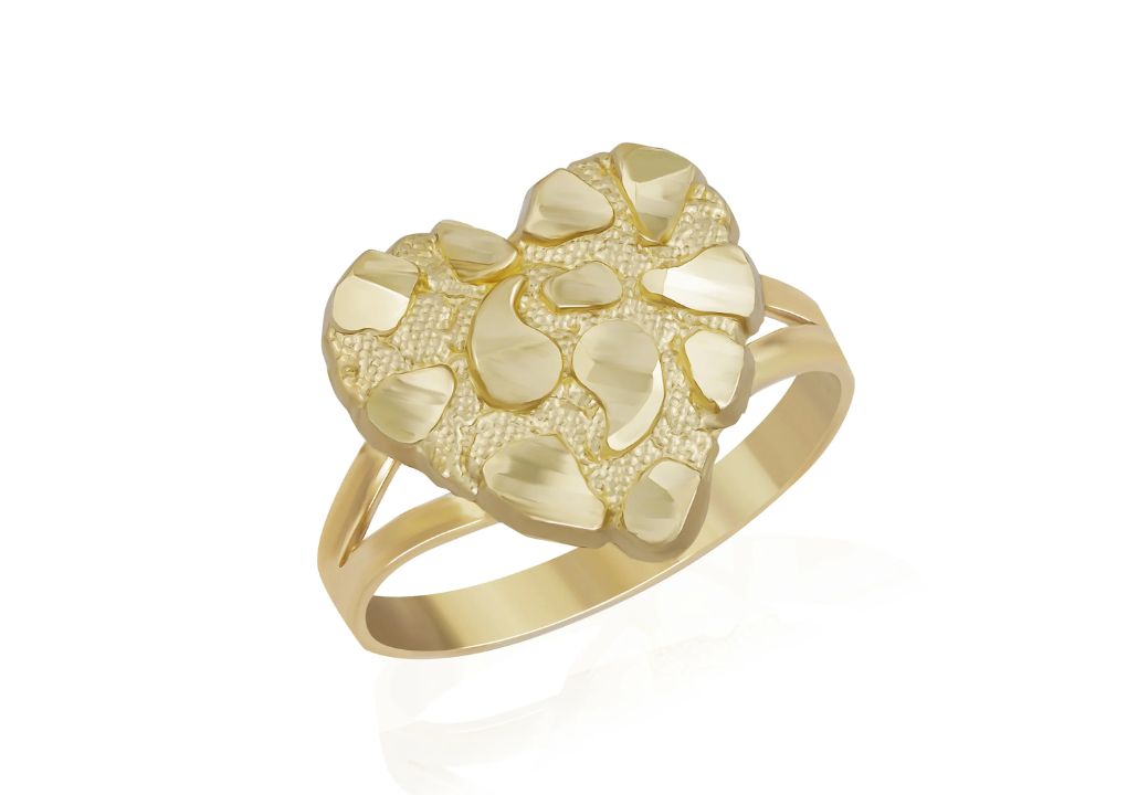 10K Gold Heart Nugget Ring: A Unique Blend Of Classic And Modern